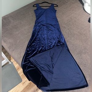 Velvet blue maxi dress